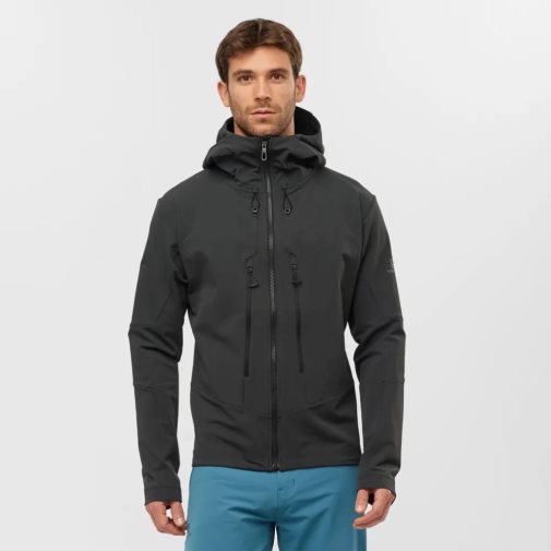 Pánské Bundy Salomon Outpeak Softshell Full Zip Černé | CZ 76GIALP